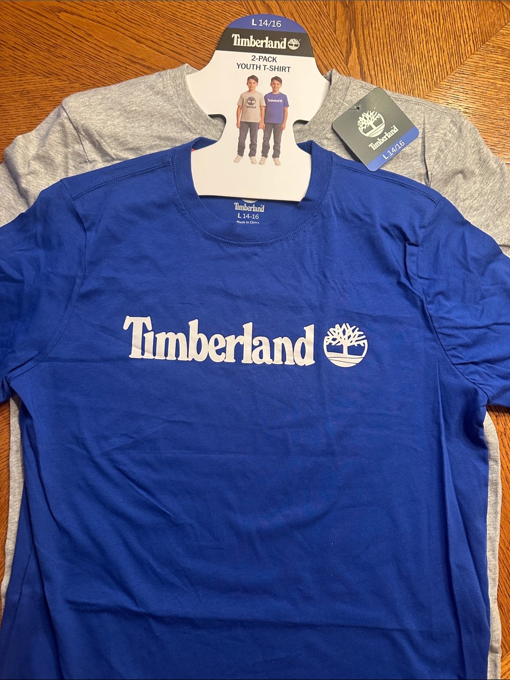 Timberland Blue and Gray Boys' Logo Short Sleeve Tee 2-Pack
